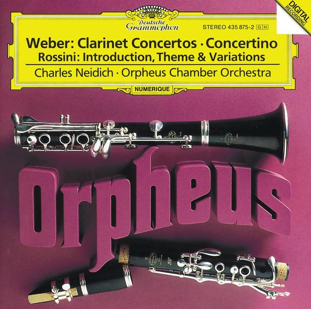 Album cover art for Weber: Clarinet Concertos / Rossini: Introduction, Theme And Variations