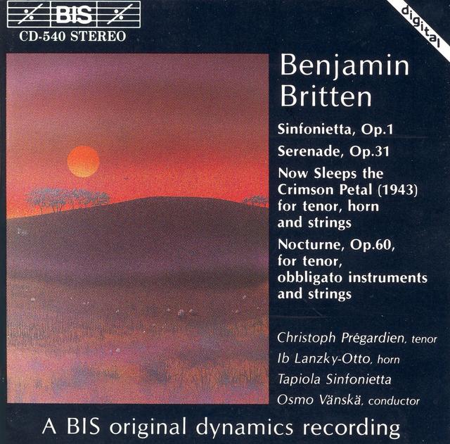 Album cover art for Britten: Sinfonietta - Serenade - Now Sleeps the Crimson Petal - Nocturne