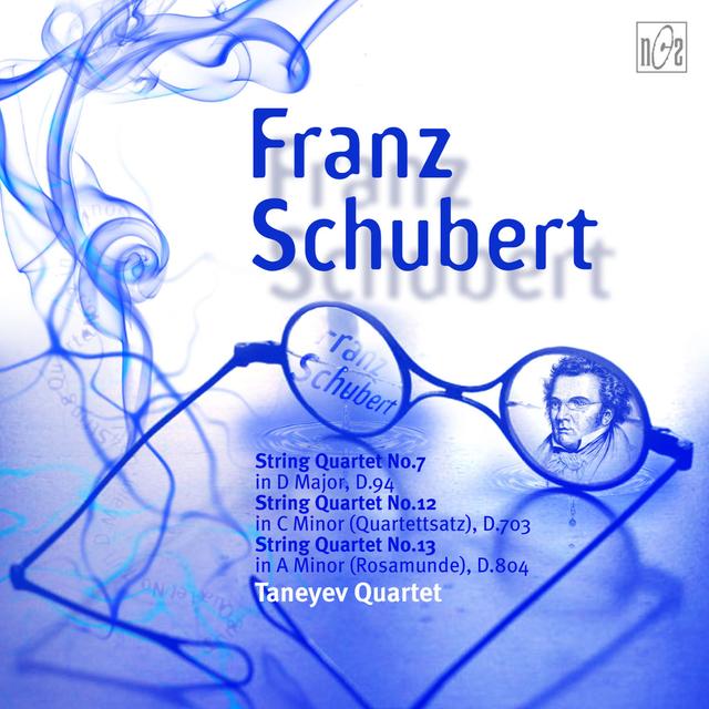 Album cover art for String Quartet No.7 In D, D.94, String Quartet No.12 In C Minor (quartettsatz), D.703 String Quartet No.13 In A Minor, D. 804 (rosamunde)