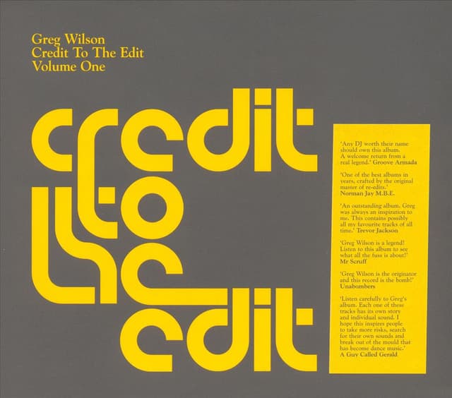 Album cover art for Credit to the Edit, Volume One