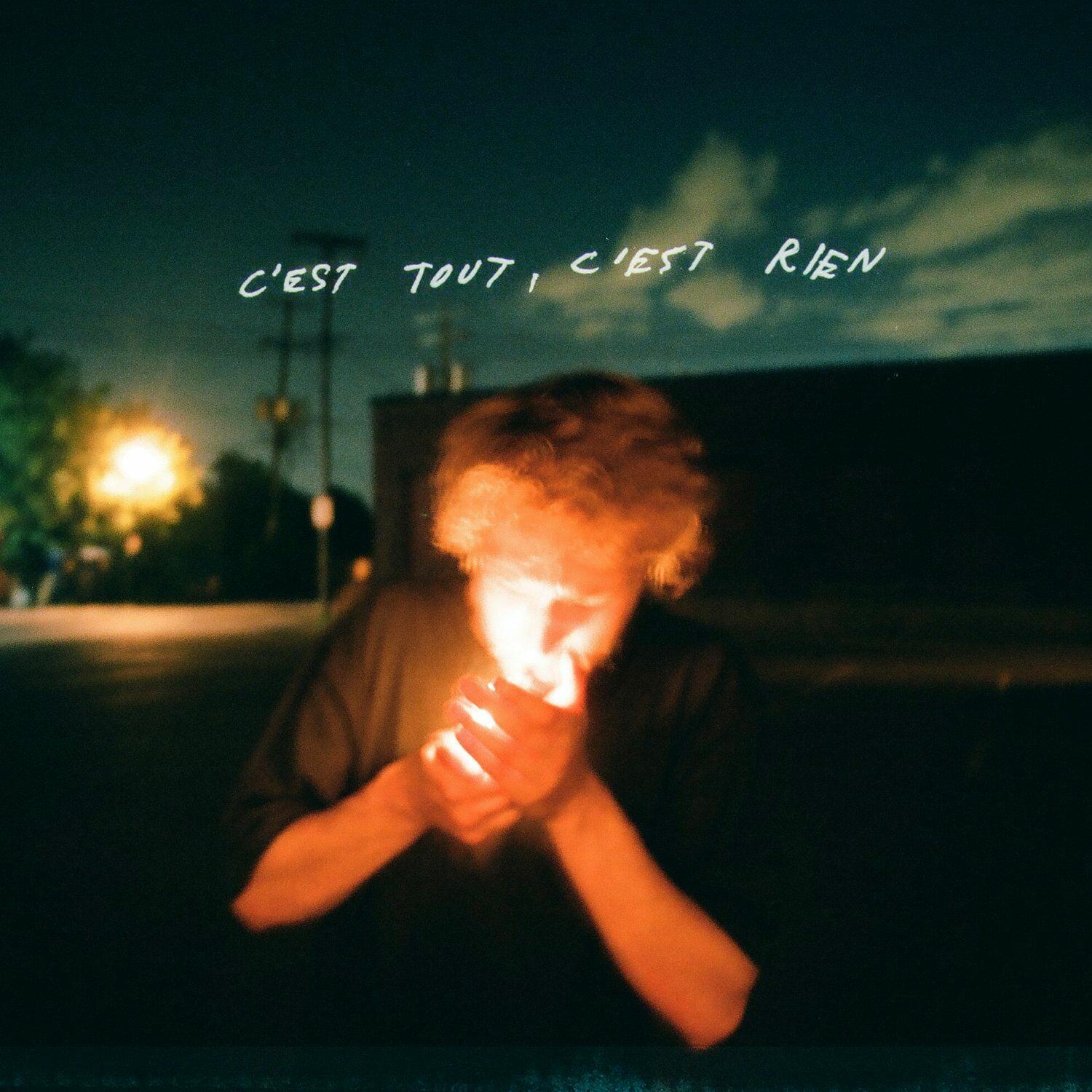 Lyric cover art as blurred background