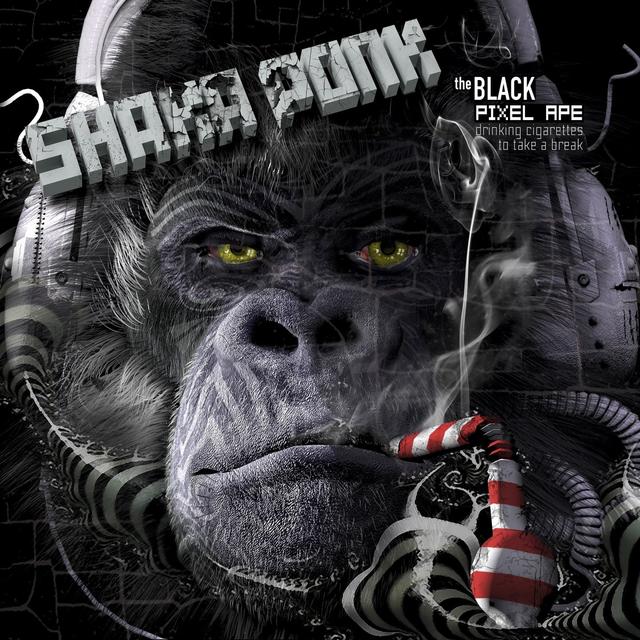 Album cover art for The Black Pixel Ape (Drinking Cigarettes to Take a Break)