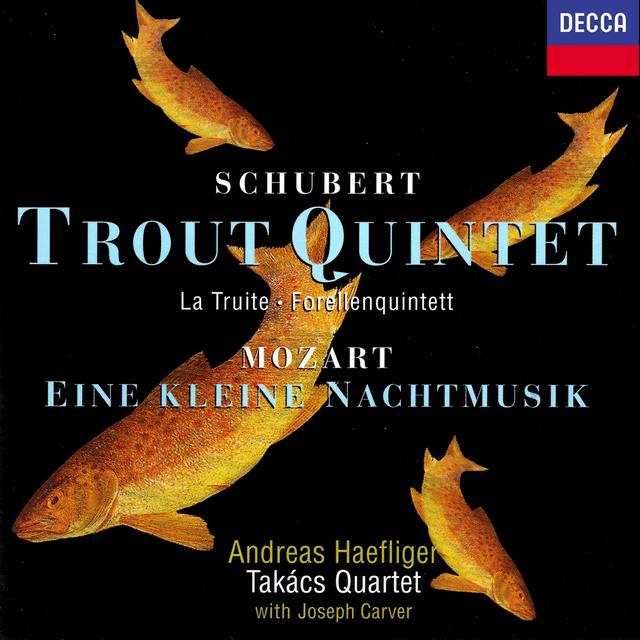 Album cover art for Schubert: Trout Quintet - Wolf: Italian Serenade - Mozart: Eine kleine Nachtmusik