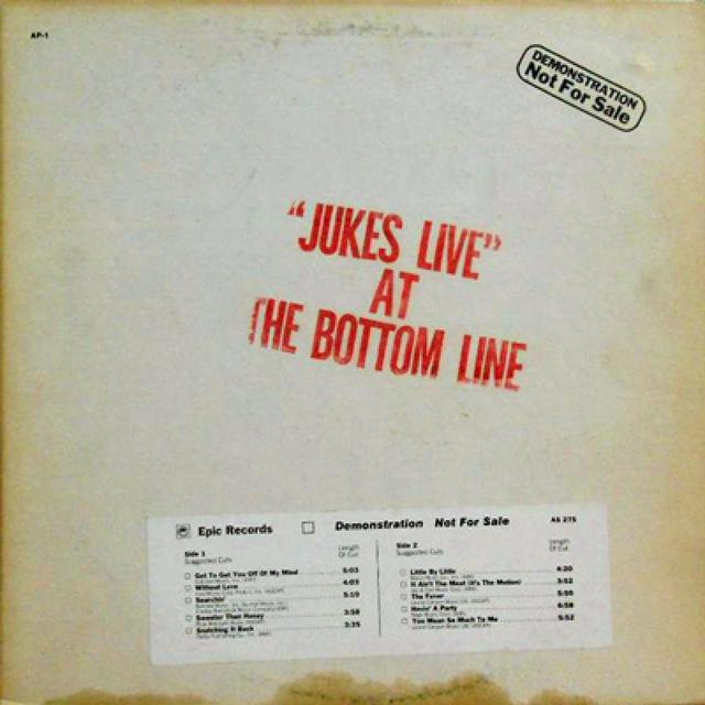 Album cover art for Jukes Live at the Bottom Line