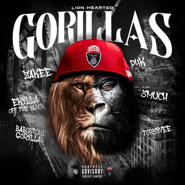 Album cover art for Lion Hearted Gorillas