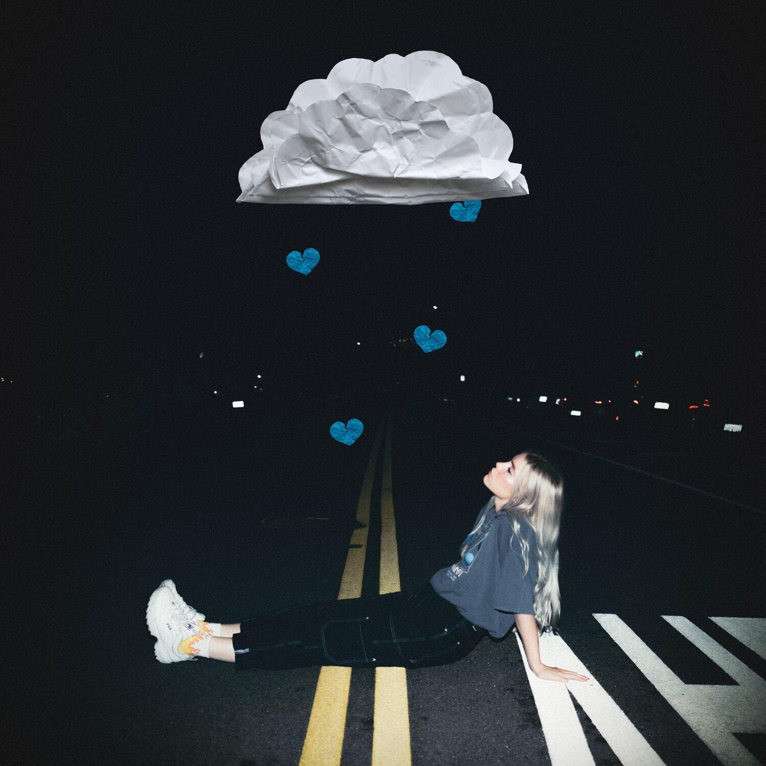 Lyric cover art as blurred background