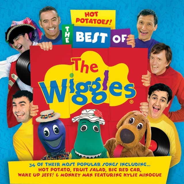 Album cover art for Hot Potatoes! The Best of the Wiggles