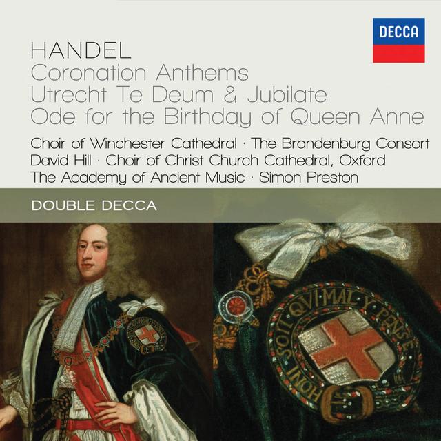 Album cover art for Handel: Coronation Anthems; Utrecht Te Deum & Jubilate; Ode For The Birthday Of Queen Anne