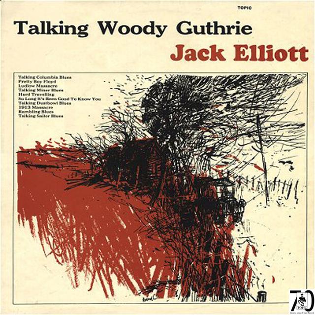 Album cover art for Talking Woody Guthrie