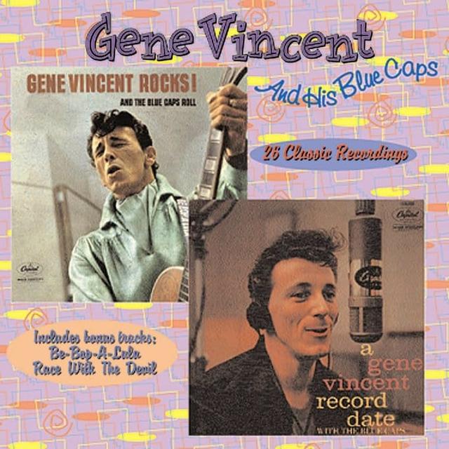 Album cover art for Gene Vincent Rocks and the Blue Caps Roll