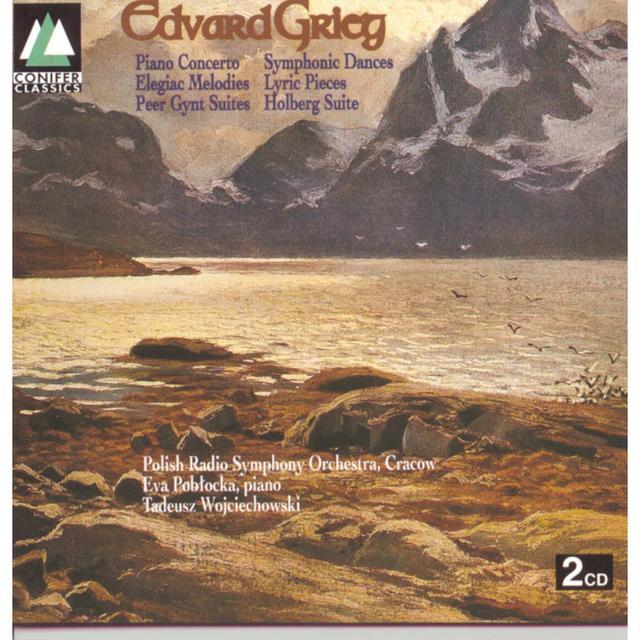Album cover art for Grieg: Piano Concerto, Symphonic Dances, Lyric Pieces, Holgberg Suite, Peer Gynt Suites