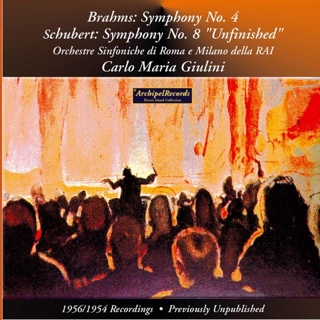 Album cover art for Johannes Brahms : Symphony No.4 - Franz Schubert : Symphony No.8 Unfinished